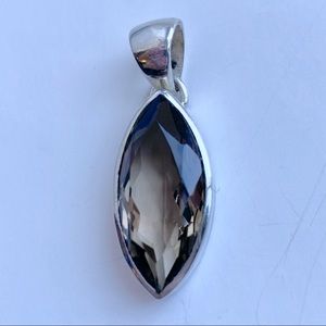 Faceted Smokey Quartz Pendant set in Sterling
